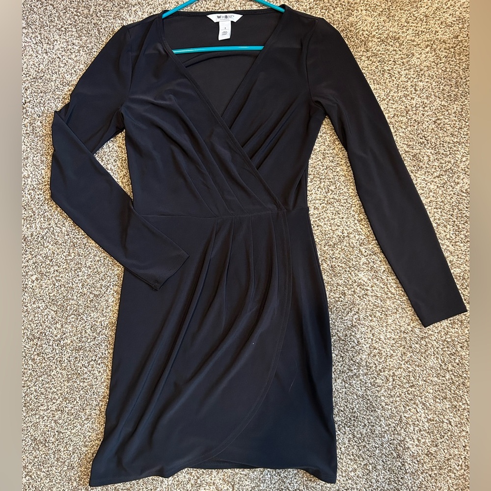 White House Black Market Black Long Sleeve Dress